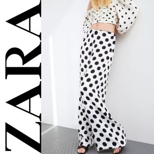 ZARA Polka Dot Trouser Pants Wide Leg